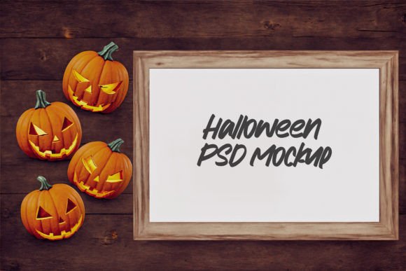 Download Wooden Halloween Frame PSD Mockup - Psd mockup Collection