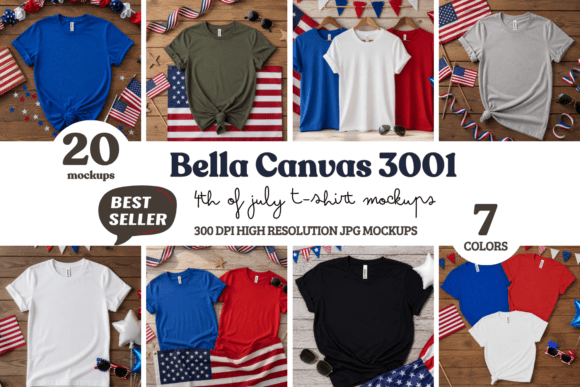 Download BC3001 4th of July Flat Lay Mockups - Flat lay mockup Collection