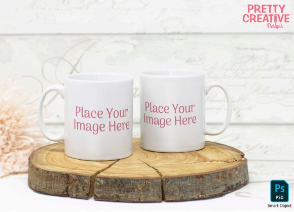 Download White Twin Mug Smart PSD Mockup - Psd mockup Collection