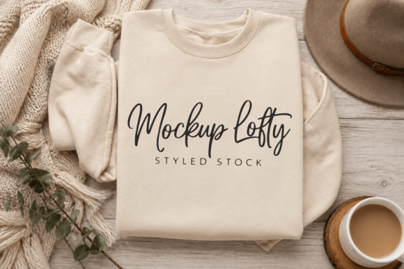 Download Gildan 18000 Sand Flat Lay Mockup - Flat lay mockup Collection