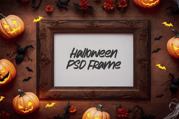 Download Wooden Halloween Frame PSD Mockup - Psd mockup Collection